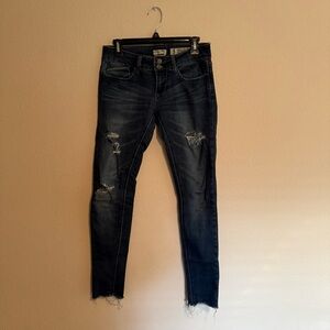 Distressed Dark Blue Women's Jeans